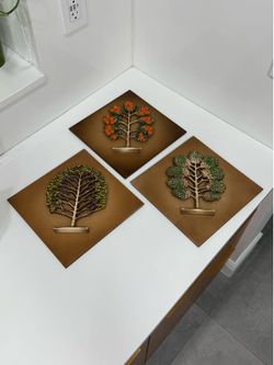 Vintage Syroco 3 Seasons Plaques Mid Century Wall Decor