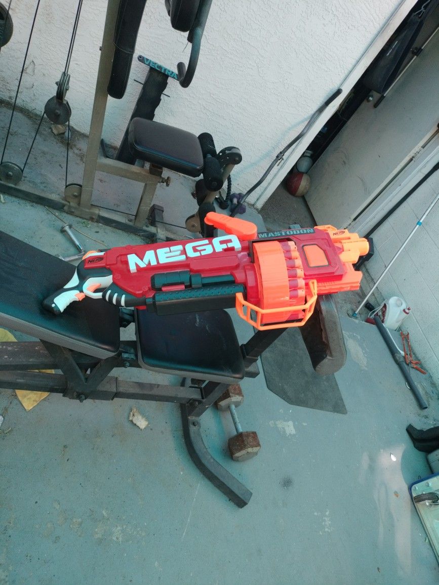 Nerf Mega Mastadaon Rapid Fire Machine Gun Motorized 