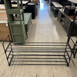 SONGMICS 36" Shoe Rack 2-Tier Shoe Organizer Metal Storage Shelf - Black