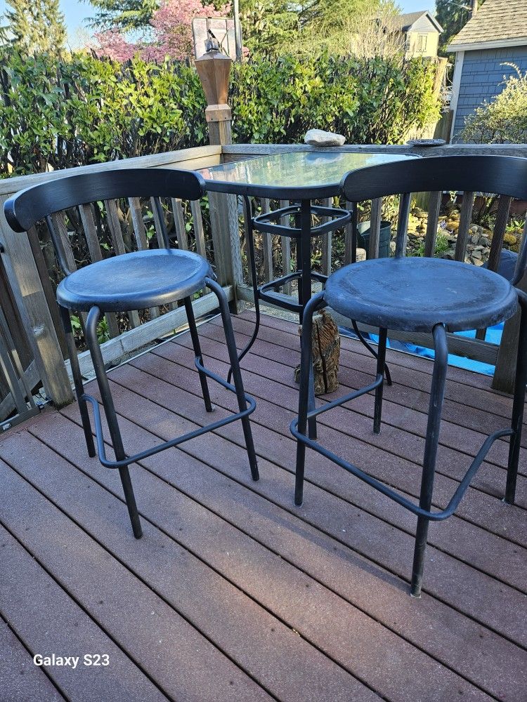 Bar Height Table & 2 Stools