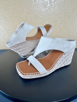 Franco Sarto Farren Leather Espadrille Wedge Sandals