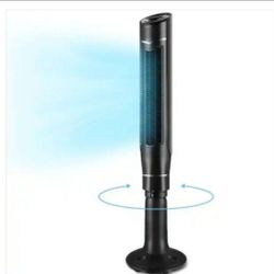 59" Inch 360° Degree Oscillating Pedestal Tower Fan in Black with Remote