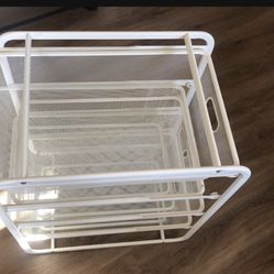 White metal shelf