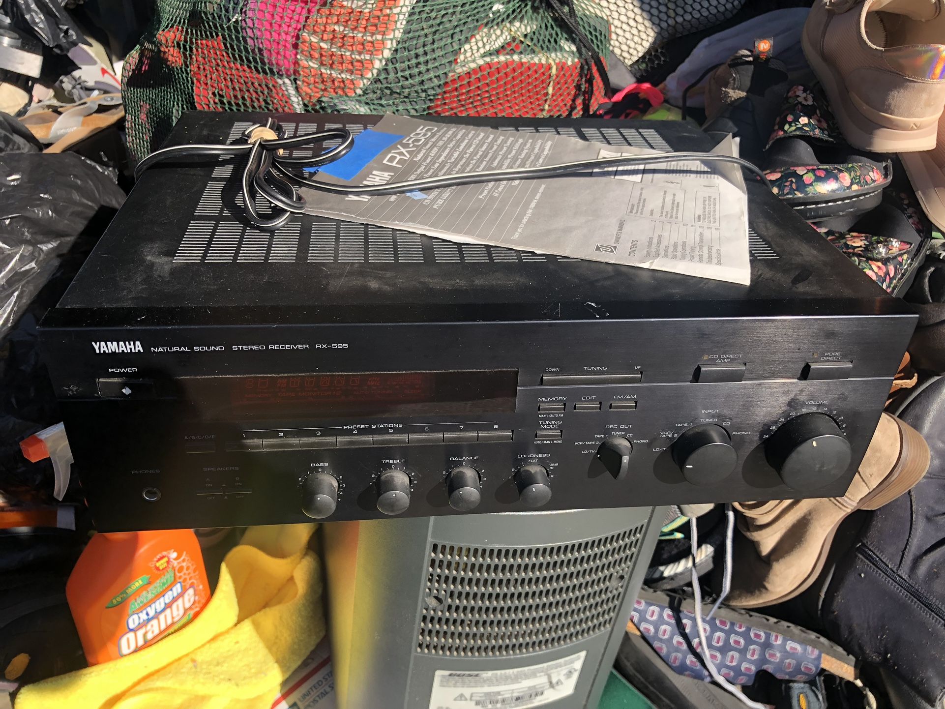Yamaha RX 595 Stereo Receiver Natural Sound 190 Watt AM/FM Phono WORKS