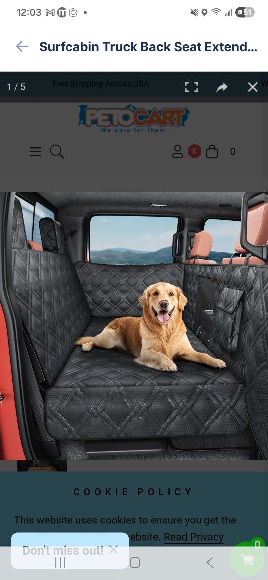 Surfcabin Seat Protector With 72" Heavy Duty  Ramp