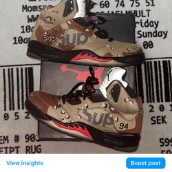 Jordan Supreme 5 Camo Sz 12