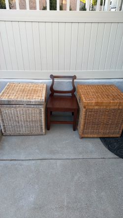 Baskets and chair