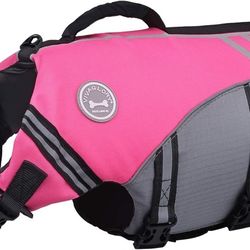 Dog Life Jacket w/ Rescue Handle Pink M