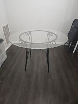 Glass Top Dining Room Table- Vintage