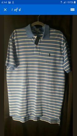 Polo Ralph Lauren Men's Striped Classic Fit Short Sleeve Polo Shirt L