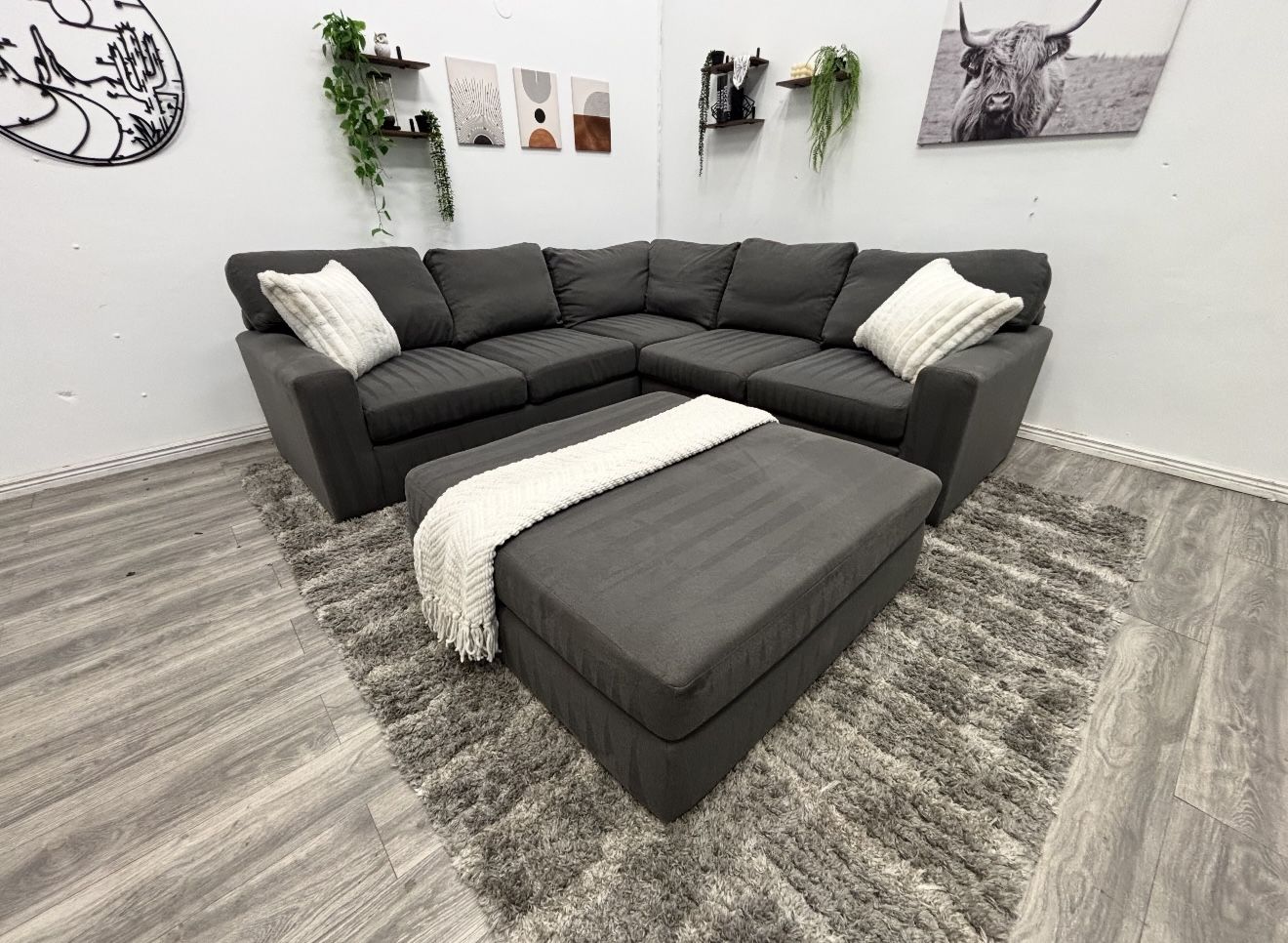 Grey Sectional Couch - Free Delivery 