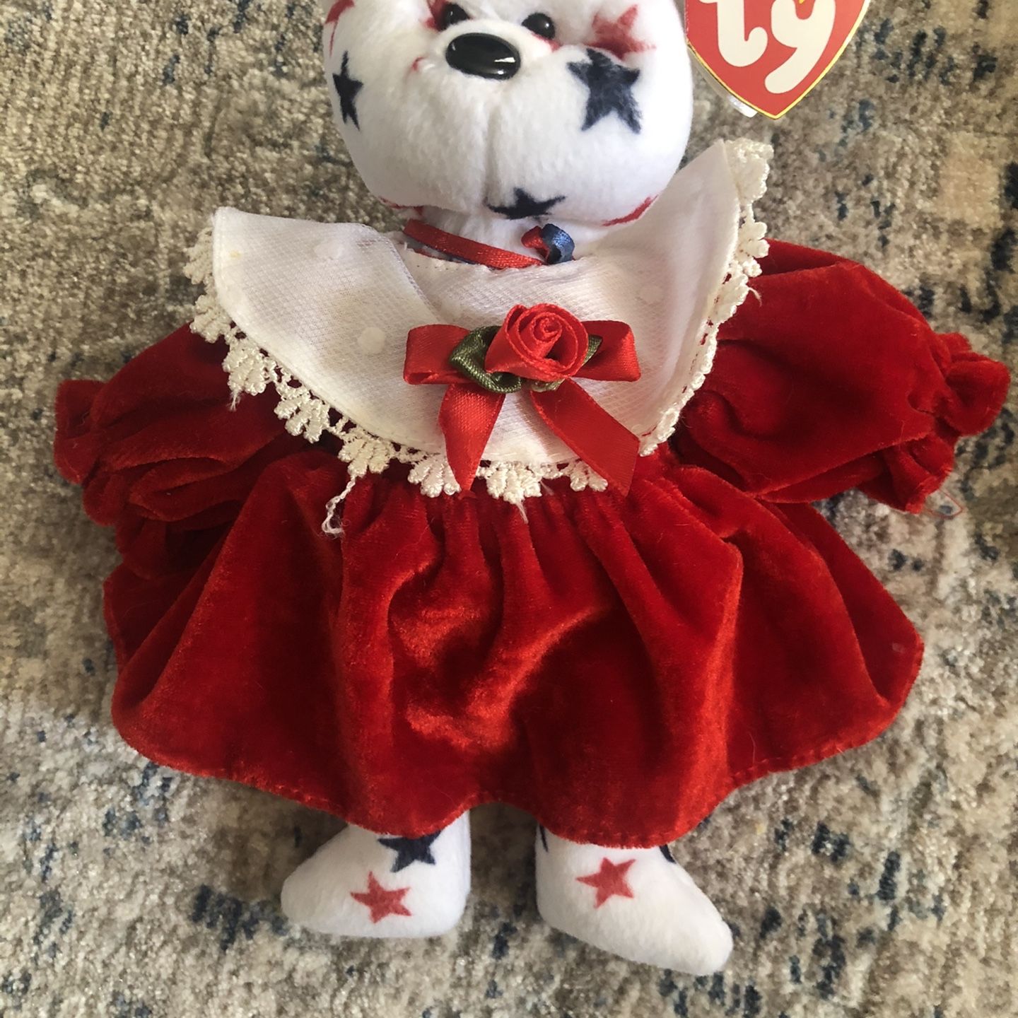 Ty Beanie Baby Glory Bear (USA Stars Teddy Bear) ORIGINAL RETIRED With