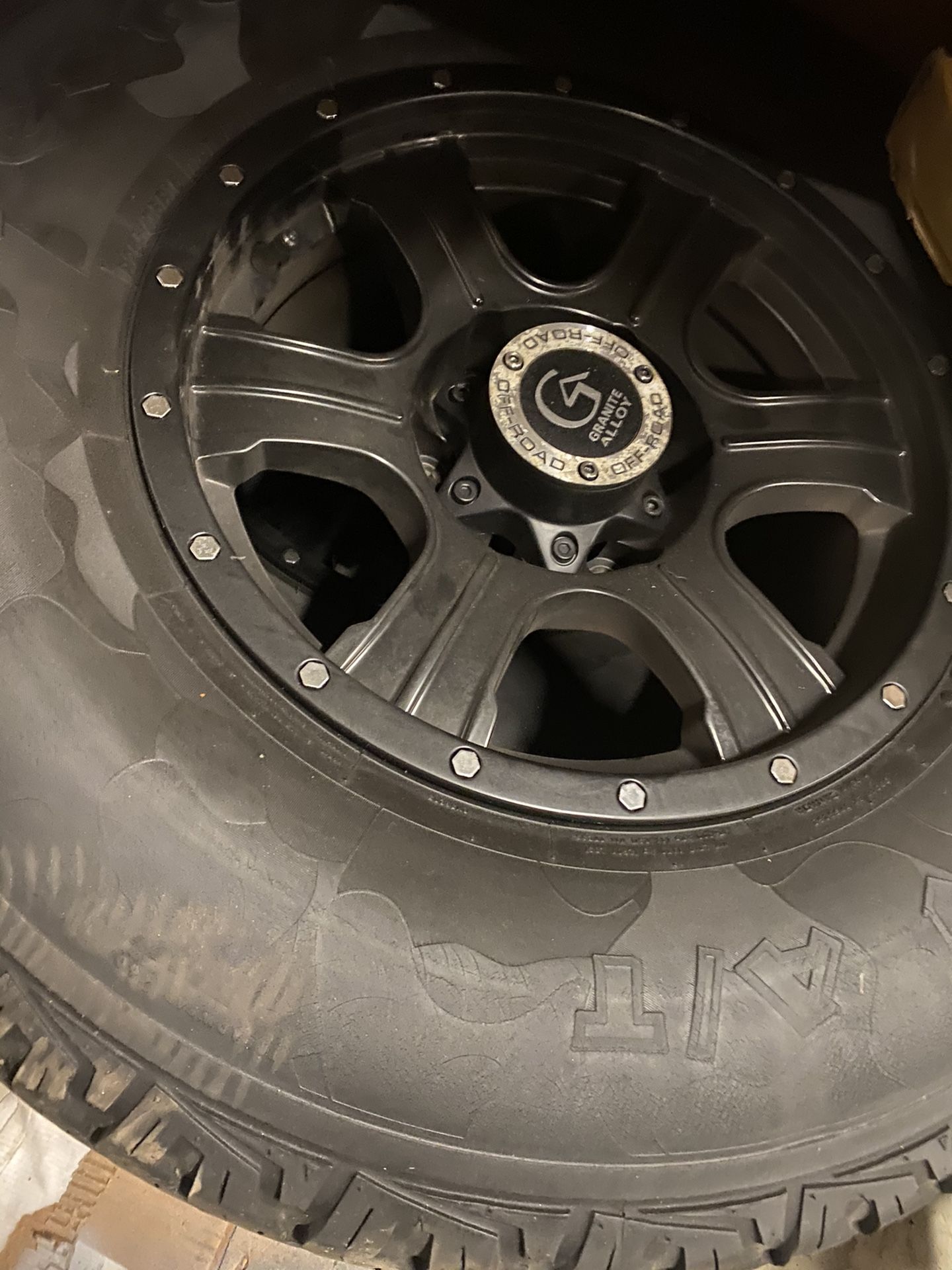 Granite Alloy Off-Road Wheels and Tires Off a Hummer 265/75/16