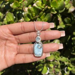 Larimar + Topaz Pendant 