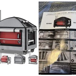 Black , Generator Covers While Running, (23.2X14.1X19.6inches), Portable GeneratorCover with Cart, for HD-iPower-Champion1000w-2500w Portable Generato