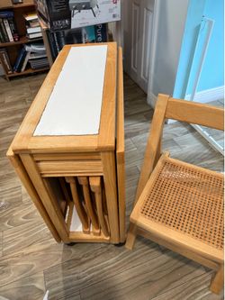 Folding table and chairs