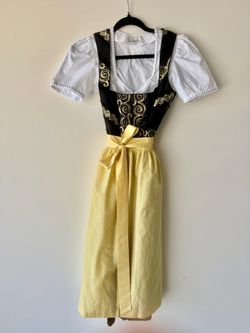 Traditional Dirndl Dress with Blouse and Apron