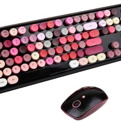 New Colorful Wireless Keyboard & Mouse Combo