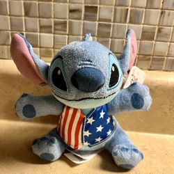 Disney Patriotic  Plush And Bean Bag , Stitch, 4th of July Patriotic, New With Tags