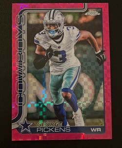 George Pickens Topps Chrome 2025 PINK REFRACTOR
