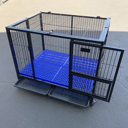 (New) $180 Large Folding Heavy Duty Dog Cage Crate Kennel, Single-Door, 41x31x34”