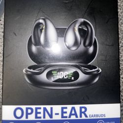 Open Earbuds Bluetooth 5.3 Headphones Wireless Earbuds Open Ear Headphones Long Playtime Ear Buds Digital Display Charging Case Noise Canceling Wat