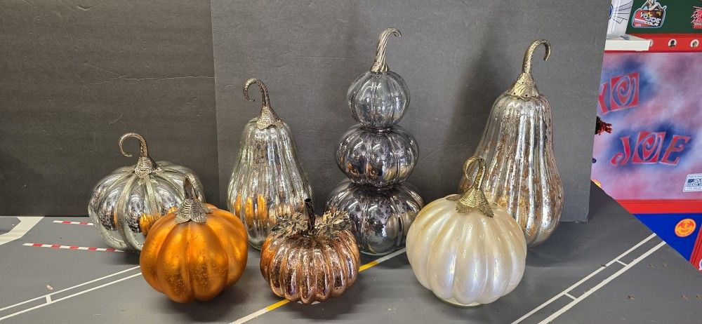 Fall Halloween Glass Pumpkin Lot