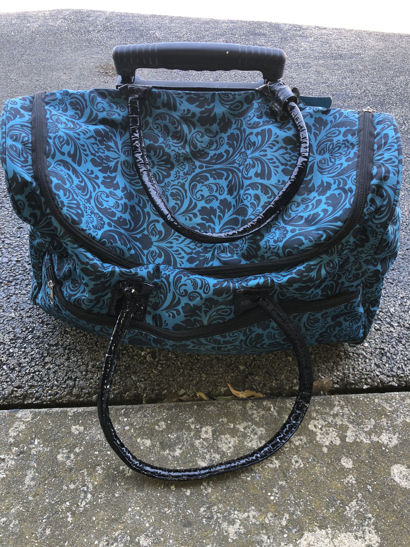 Blue weekender bag