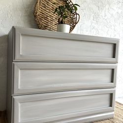 Refinished Neutral Dresser Foyer Table Credenza 