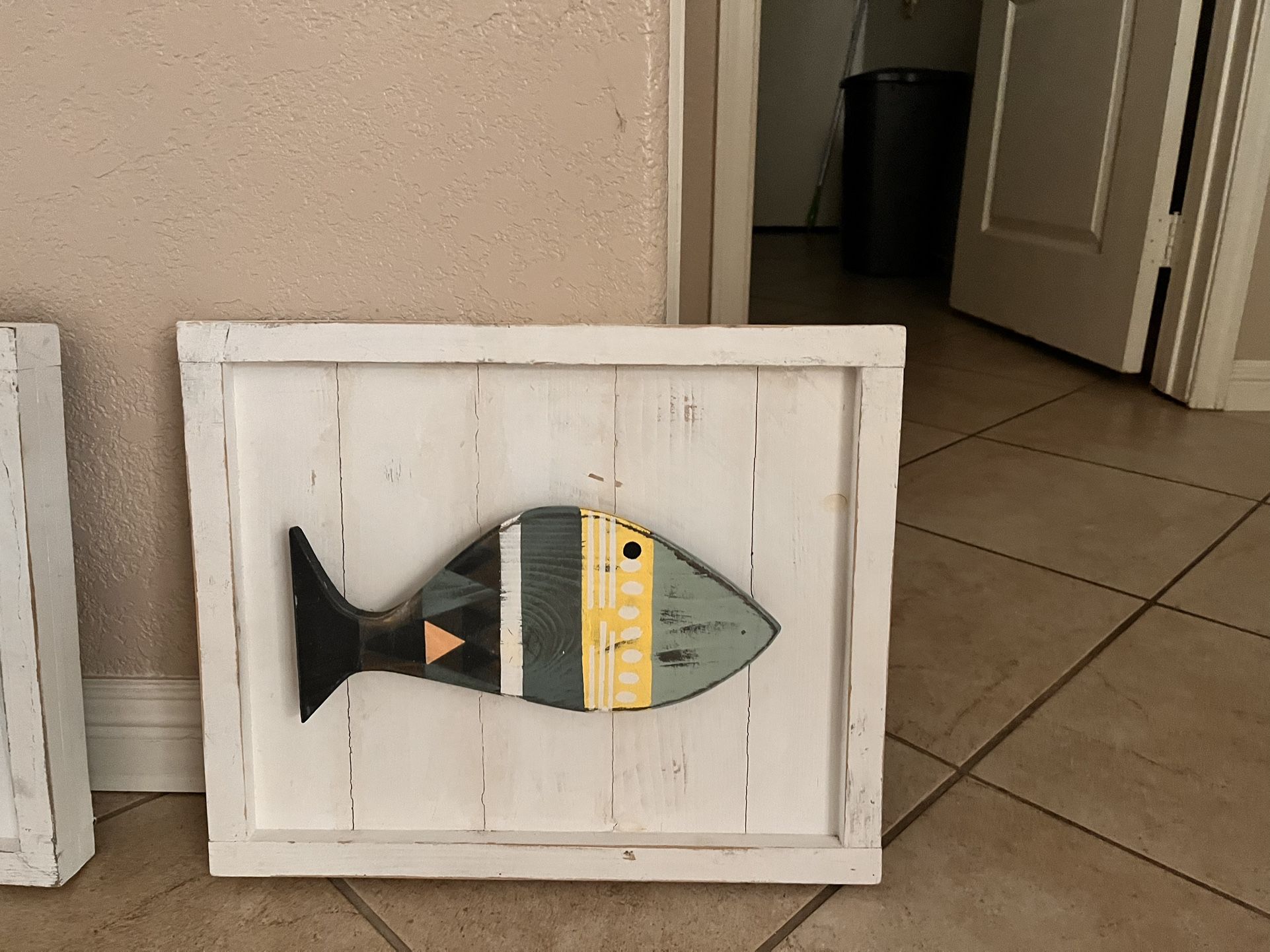 Wood Framed Fish decor