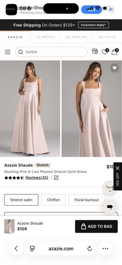 Azazie blushing pink dress size 12