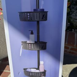 Adjustable four-level rust-resistant bathroom storage