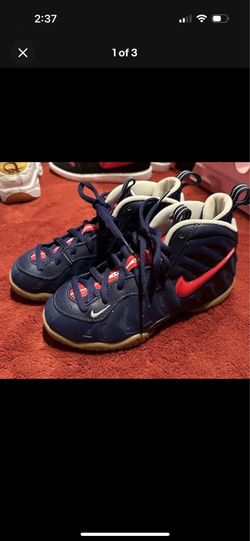 Nike Little Posite Pro Synthetic High Top Sneakers Blue/Red Kids US 13C