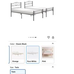 1 VECELO Twin Size Bed Frames , No Box Spring Need