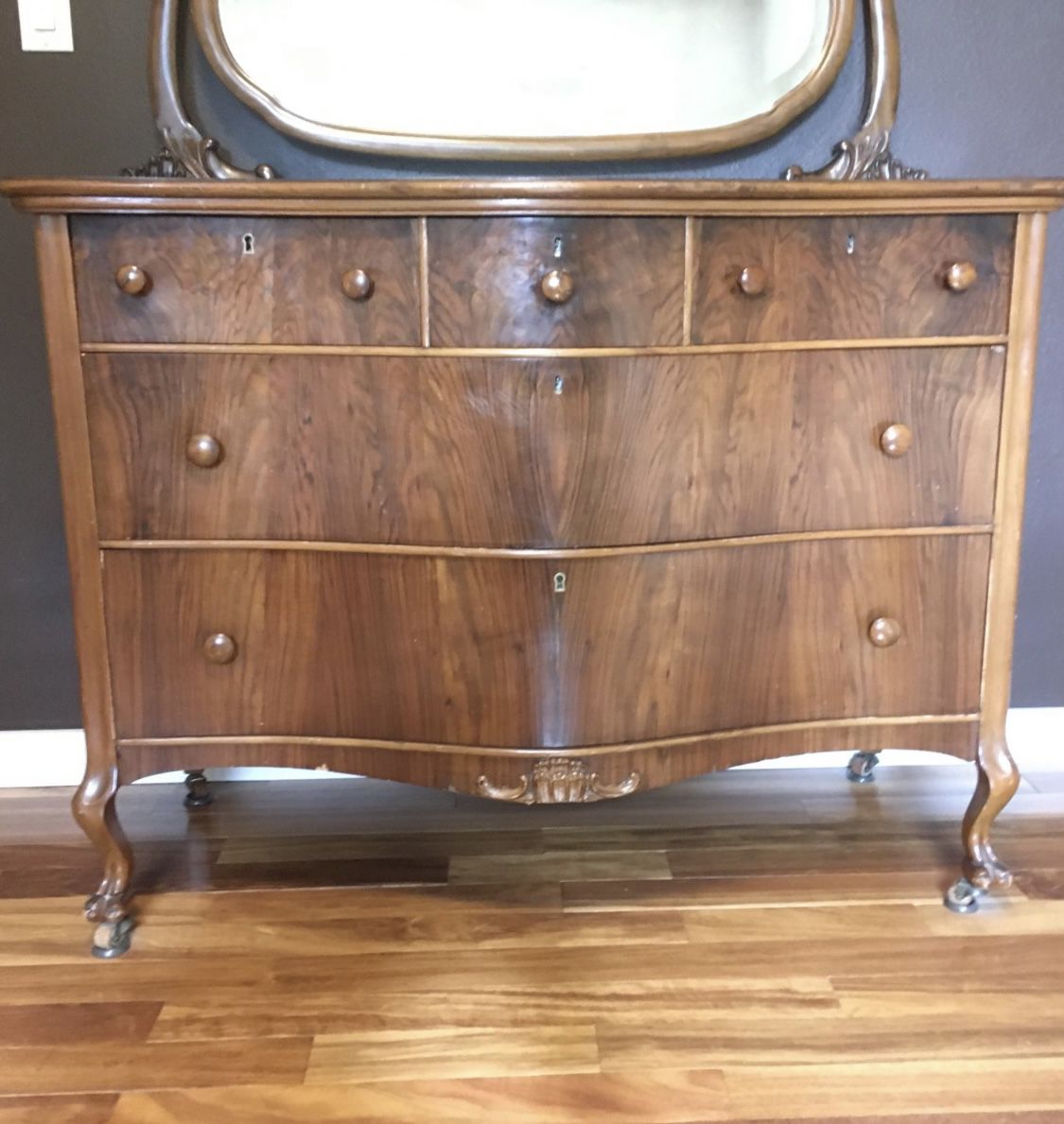 Antique Dresser With Vanity Mirror