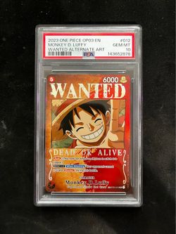 One Piece OP03 Wanted Luffy PSA 10