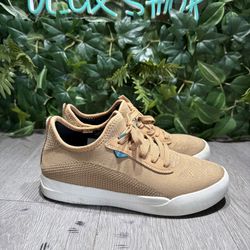 Vessi Shoes Womens 8 Weekend Sneakers Brown Knit Lace Up Round Toe Low Top