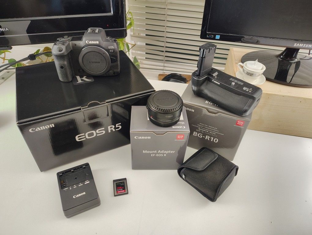 Canon R5 With Battery Grip And Ef Adaptor 