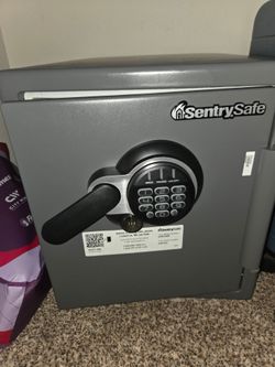 SentrySafe Waterproof and Fireproof Alloy Steel Digital Safe Box for Home with Code Button Keypad, 1.23 Cubic Feet, 17.8 x 16.3 x 19.3 Inches (exterio
