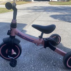 Girls Toddler Tricycle Bike With Adjustable Wheel Width 