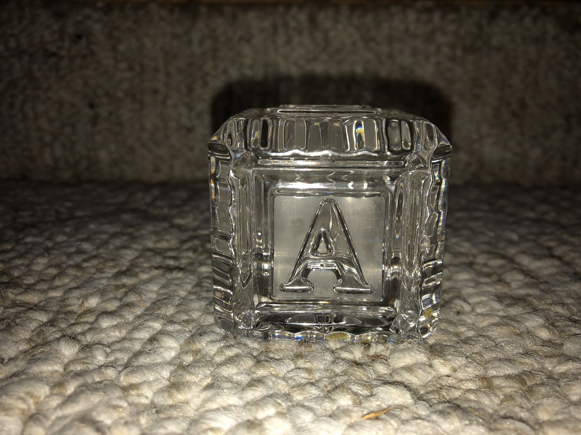 WaterFord crystal baby block paperweight