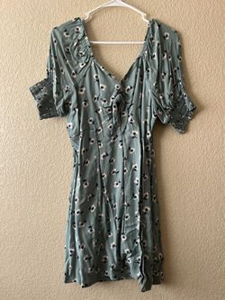 Floral Short Sleeve Smocked Dress 