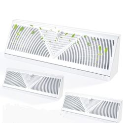 3 Pack Baseboard Register Vent 15 Inch Duct Opening Size Baseboard Vent Covers Diffuser Adjustable Wall Corner Air Grille for Home Floor Wall Air Flow