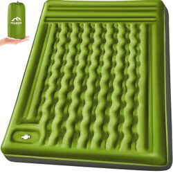 FNARMW Double Sleeping Pad Camping, Self Inflating 6'' Extra-Thick 2 Person Pillow Built-in Foot Pump Waterproof Inflatable Sleeping Mat Backpacking,