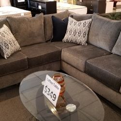 Brand New 128" x 98" Gray Or Black Linen Sectional