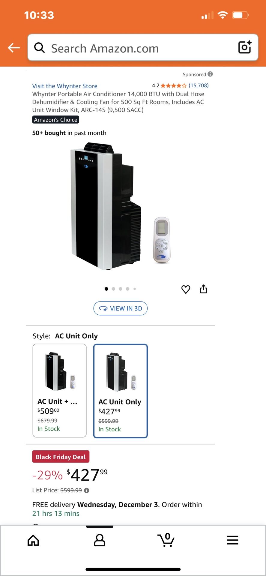 Conditioner Whynter Model ARC-14S