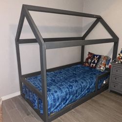 Grey Montessori Twin Bed 