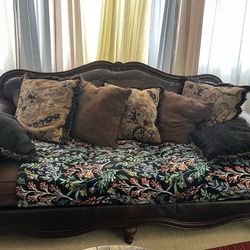 Brown 3 Piece Large Couch Set