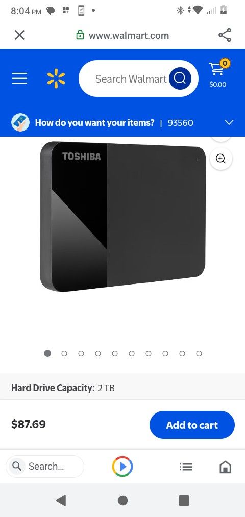 2 Terabyte Portable Hard Drive Made By Toshiba