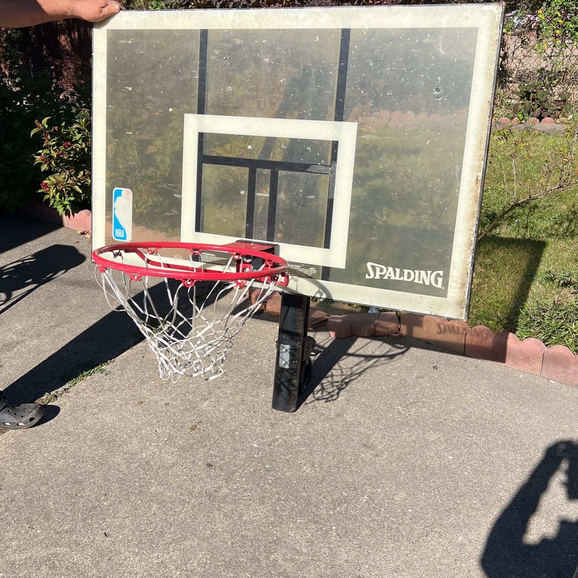 Basketball Backboard Missing Pole.